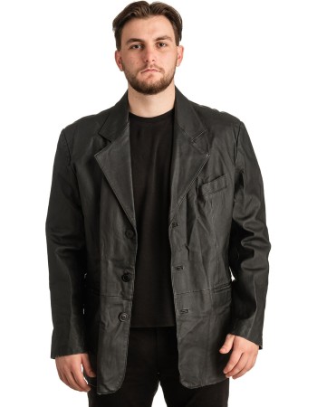 Γνήσιο Ανδρικό Δερμάτινο Παλτό - T324