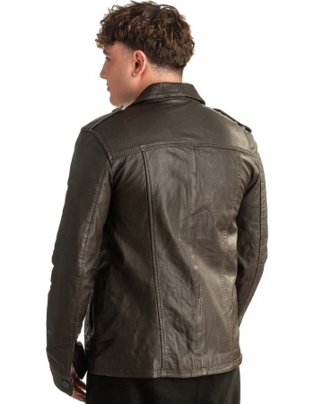 Γνήσιο Ανδρικό Δερμάτινο Μπουφάν - T330