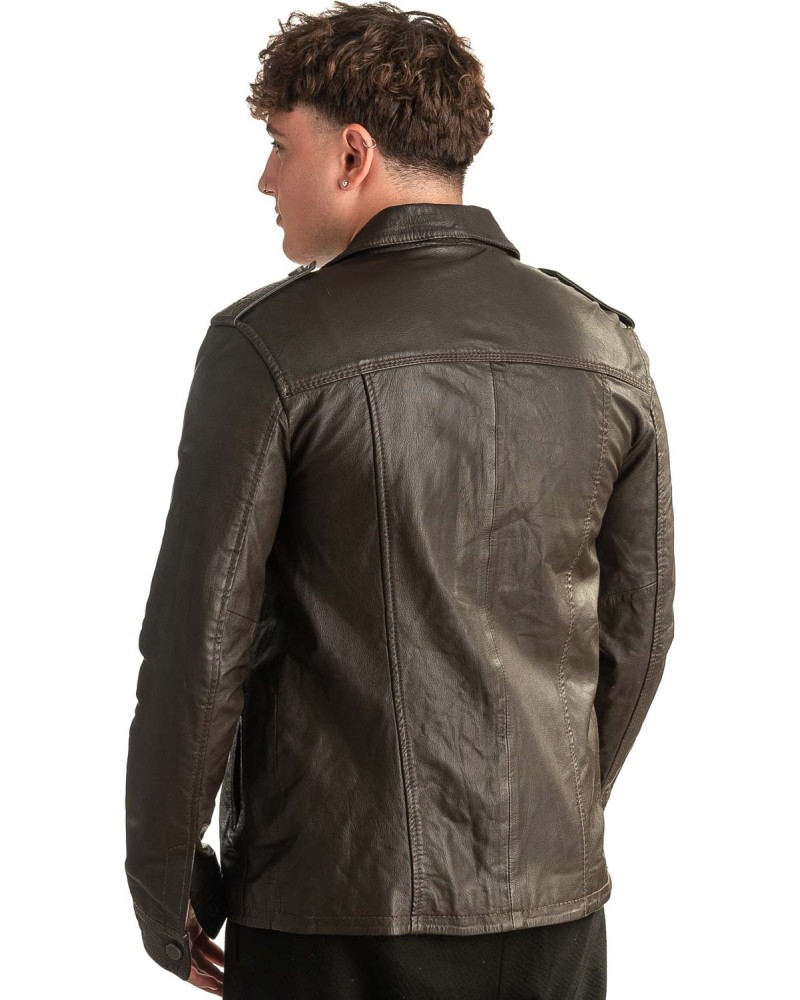 Γνήσιο Ανδρικό Δερμάτινο Μπουφάν - T330