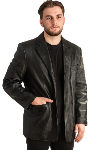 Γνήσιο Ανδρικό Δερμάτινο Σακάκι - T334