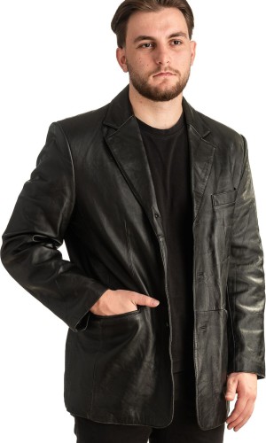 Γνήσιο Ανδρικό Δερμάτινο Σακάκι - T334