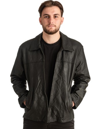 Γνήσιο Ανδρικό Δερμάτινο Μπουφάν - T338