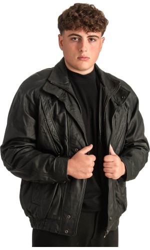 Γνήσιο Ανδρικό Δερμάτινο Μπουφάν - T346