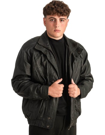 Γνήσιο Ανδρικό Δερμάτινο Μπουφάν - T346