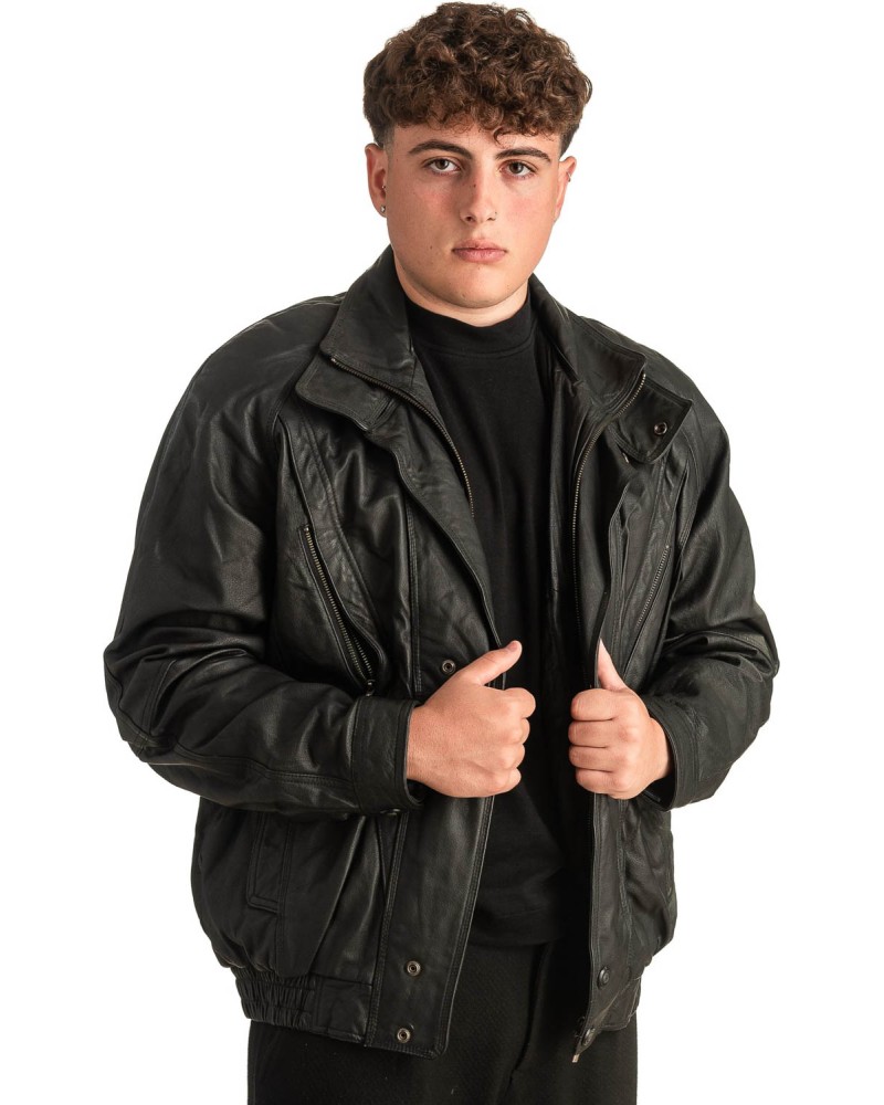 Γνήσιο Ανδρικό Δερμάτινο Μπουφάν - T346