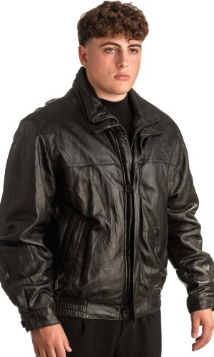 Γνήσιο Ανδρικό Δερμάτινο Μπουφάν - T352