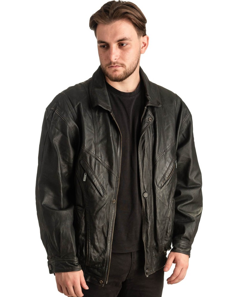 Γνήσιο Ανδρικό Δερμάτινο Μπουφάν - T355
