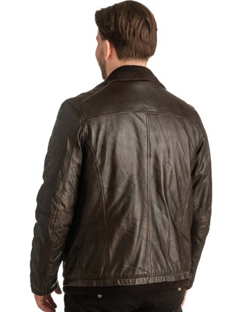 Γνήσιο Ανδρικό Δερμάτινο Μπουφάν - T371