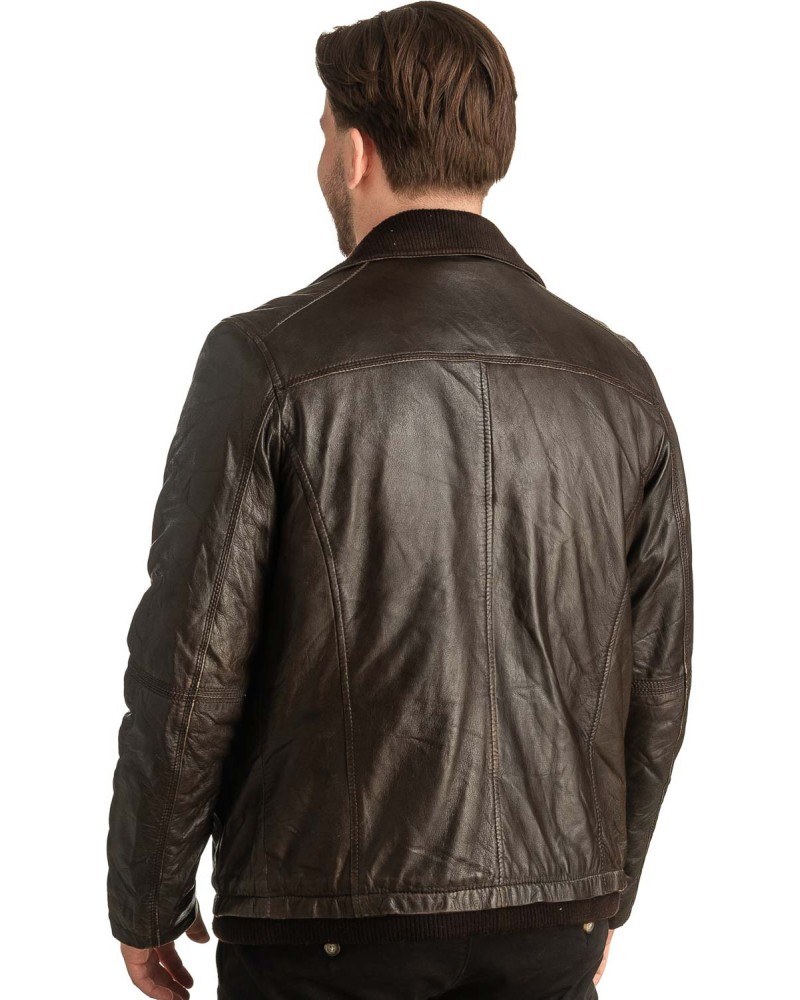 Γνήσιο Ανδρικό Δερμάτινο Μπουφάν - T371