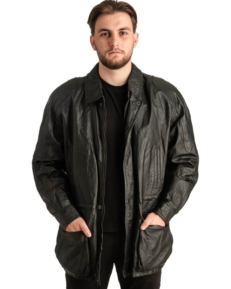 Γνήσιο Ανδρικό Δερμάτινο Μπουφάν - T373