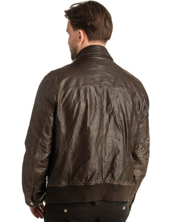 Γνήσιο Ανδρικό Δερμάτινο Μπουφάν - T375
