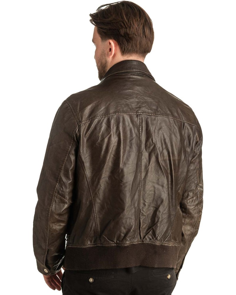 Γνήσιο Ανδρικό Δερμάτινο Μπουφάν - T375