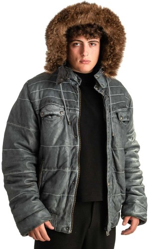 Γνήσιο Ανδρικό Δερμάτινο Μπουφάν - T382