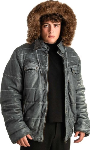 Γνήσιο Ανδρικό Δερμάτινο Μπουφάν - T382