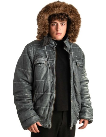 Γνήσιο Ανδρικό Δερμάτινο Μπουφάν - T382