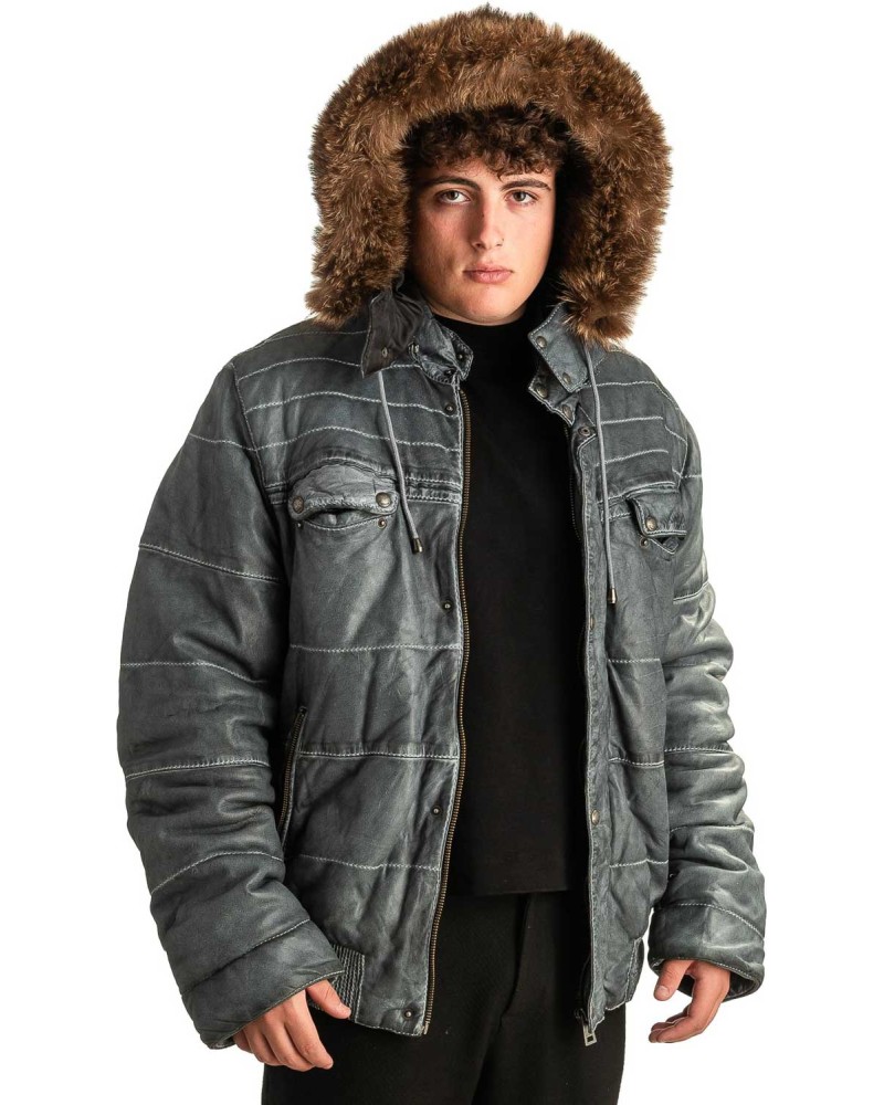 Γνήσιο Ανδρικό Δερμάτινο Μπουφάν - T382