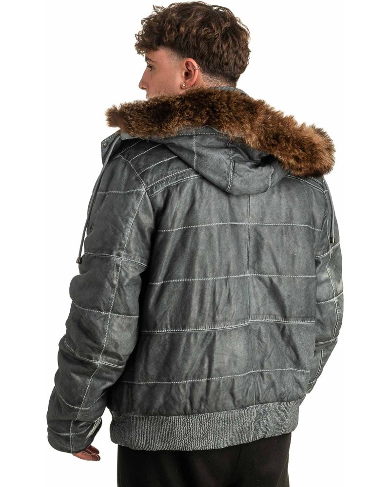 Γνήσιο Ανδρικό Δερμάτινο Μπουφάν - T382