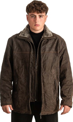 Γνήσιο Ανδρικό Δερμάτινο Μπουφάν - T385