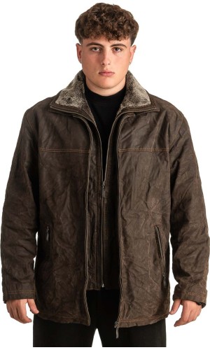 Γνήσιο Ανδρικό Δερμάτινο Μπουφάν - T385