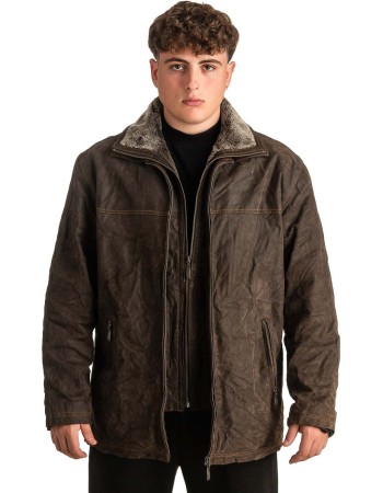 Γνήσιο Ανδρικό Δερμάτινο Μπουφάν - T385