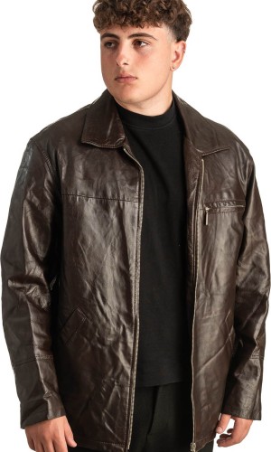 Γνήσιο Ανδρικό Δερμάτινο Μπουφάν - T390