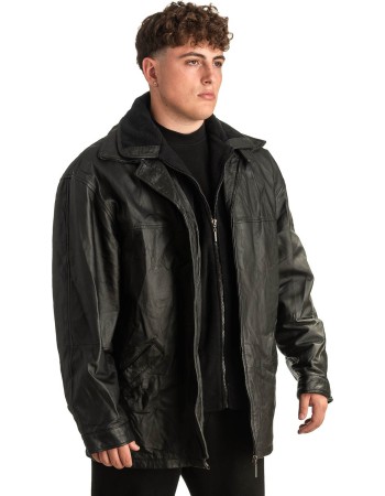 Γνήσιο Ανδρικό Δερμάτινο Μπουφάν - T392