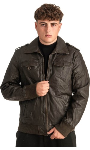 Γνήσιο Ανδρικό Δερμάτινο Μπουφάν - T395