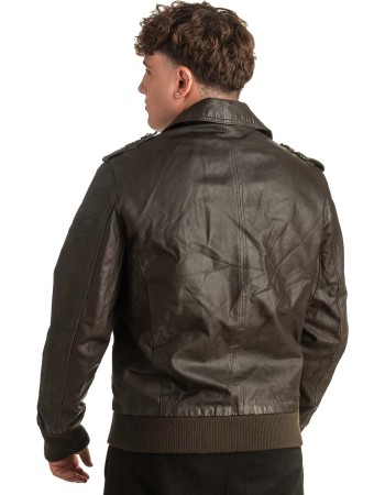 Γνήσιο Ανδρικό Δερμάτινο Μπουφάν - T395