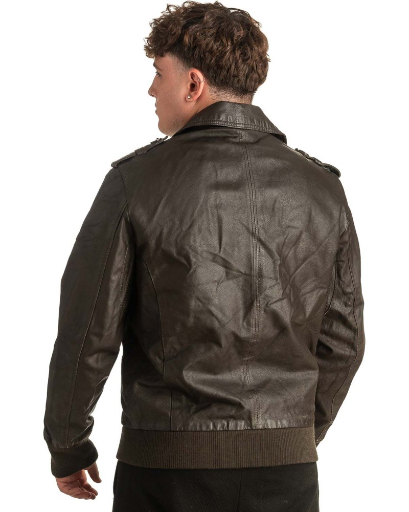 Γνήσιο Ανδρικό Δερμάτινο Μπουφάν - T395