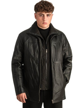 Γνήσιο Ανδρικό Δερμάτινο Μπουφάν - T396