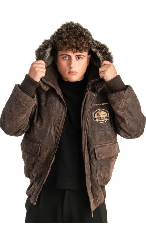 Γνήσιο Ανδρικό Δερμάτινο Μπουφάν - T397