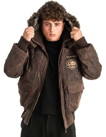 Γνήσιο Ανδρικό Δερμάτινο Μπουφάν - T397