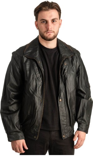 Γνήσιο Ανδρικό Δερμάτινο Μπουφάν - T400