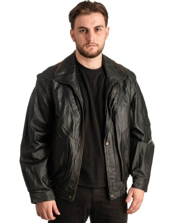Γνήσιο Ανδρικό Δερμάτινο Μπουφάν - T400