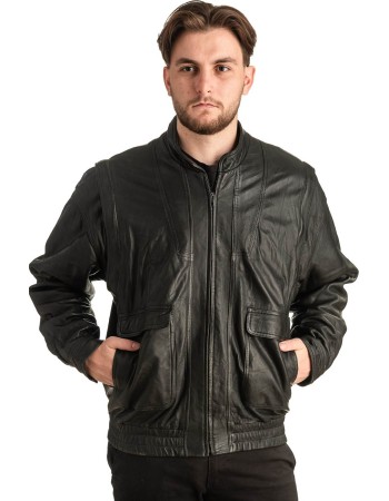 Γνήσιο Ανδρικό Δερμάτινο Μπουφάν - T402