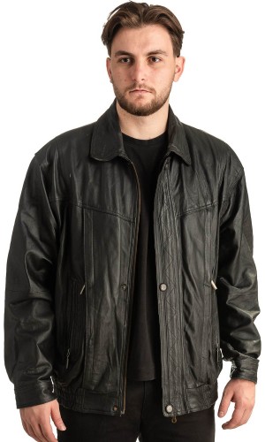 Γνήσιο Ανδρικό Δερμάτινο Μπουφάν - T404