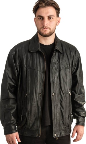 Γνήσιο Ανδρικό Δερμάτινο Μπουφάν - T404