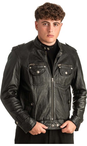 Γνήσιο Ανδρικό Δερμάτινο Μπουφάν - T408