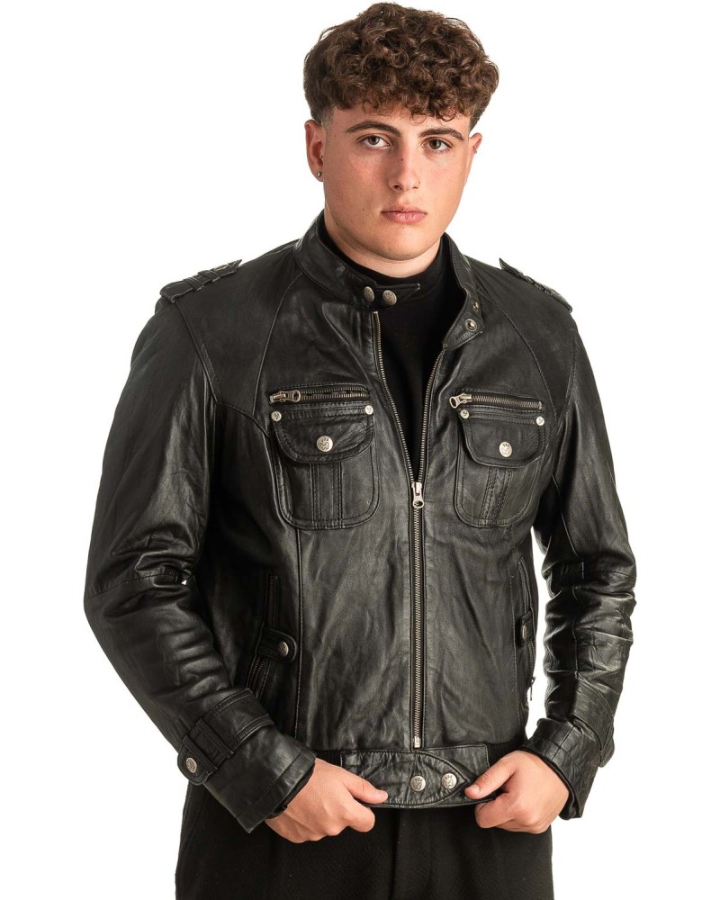 Γνήσιο Ανδρικό Δερμάτινο Μπουφάν - T408