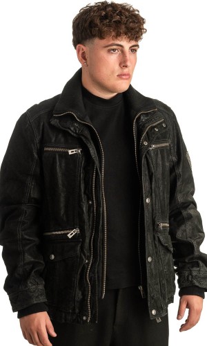 Γνήσιο Ανδρικό Δερμάτινο Μπουφάν - T412