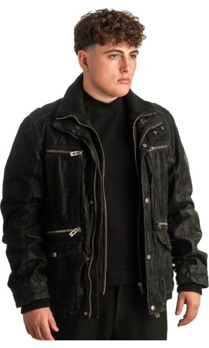 Γνήσιο Ανδρικό Δερμάτινο Μπουφάν - T412