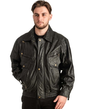 Γνήσιο Ανδρικό Δερμάτινο Μπουφάν - T414