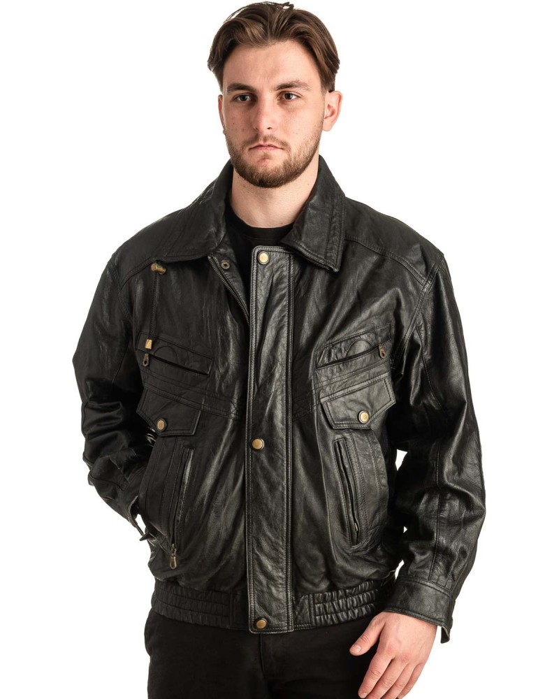 Γνήσιο Ανδρικό Δερμάτινο Μπουφάν - T414