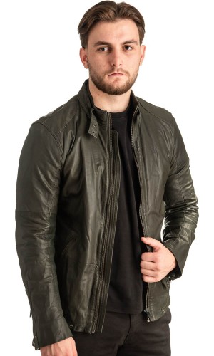 Γνήσιο Ανδρικό Δερμάτινο Μπουφάν - T416