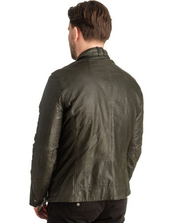 Γνήσιο Ανδρικό Δερμάτινο Μπουφάν - T416