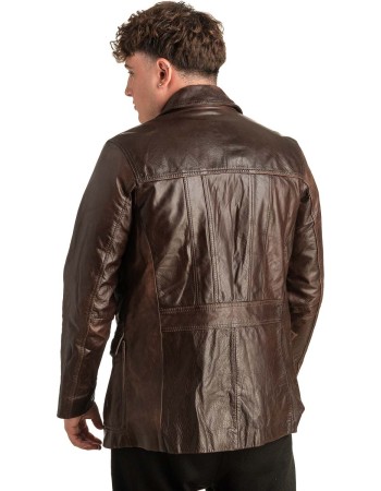 Γνήσιο Ανδρικό Δερμάτινο Μπουφάν - T418