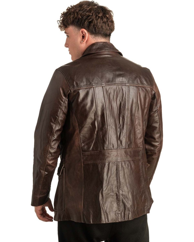 Γνήσιο Ανδρικό Δερμάτινο Μπουφάν - T418