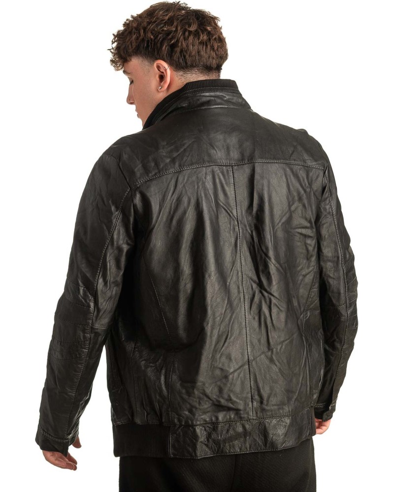 Γνήσιο Ανδρικό Δερμάτινο Μπουφάν - T419