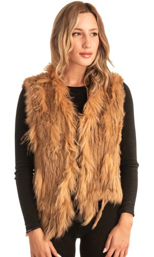 Γνήσια Γυναικεία Φυσική Γούνα Γιλέκο - T42