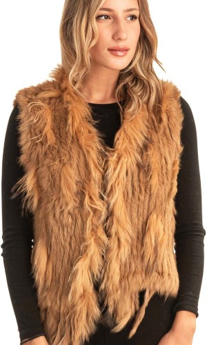 Γνήσια Γυναικεία Φυσική Γούνα Γιλέκο - T42